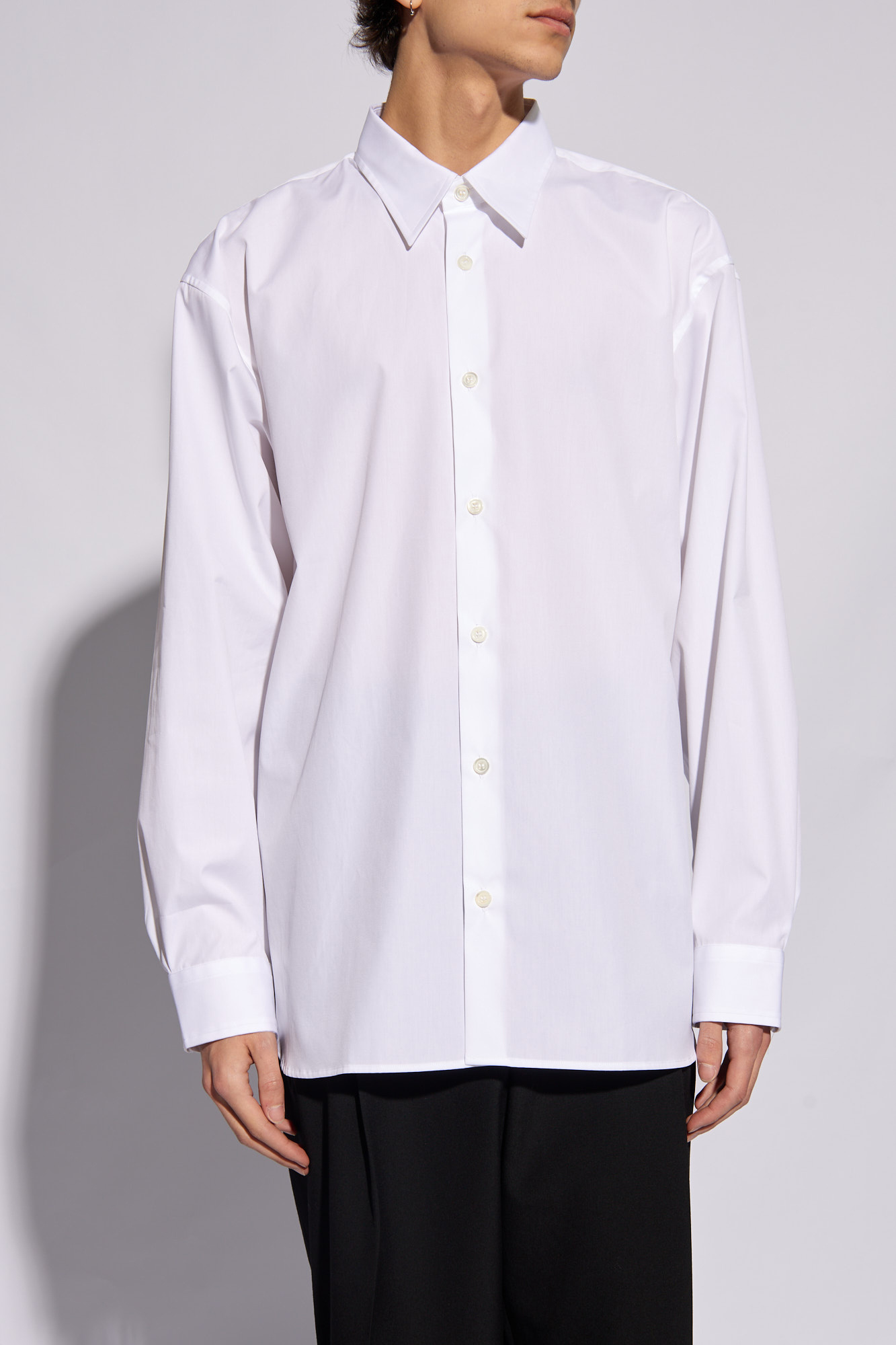 dries van noten ホワイトスタンドカラーシャツ Dries Van Noten Oversized Cotton Shirt | Liberty